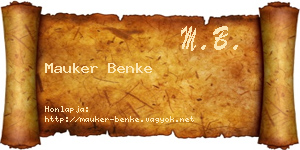 Mauker Benke névjegykártya